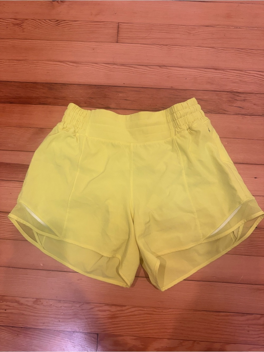 lululemon athletica Neon Yellow Athletic Running Shorts 4in high rise